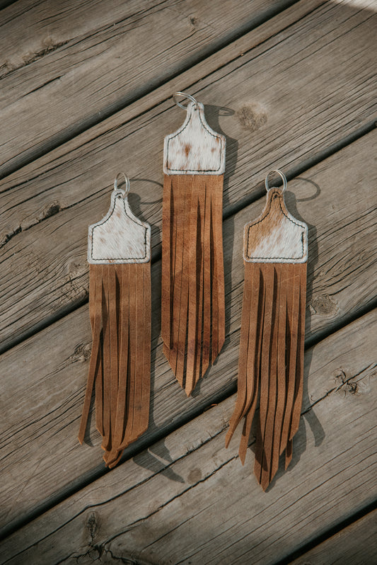 Cow Tag Tassel Keychain