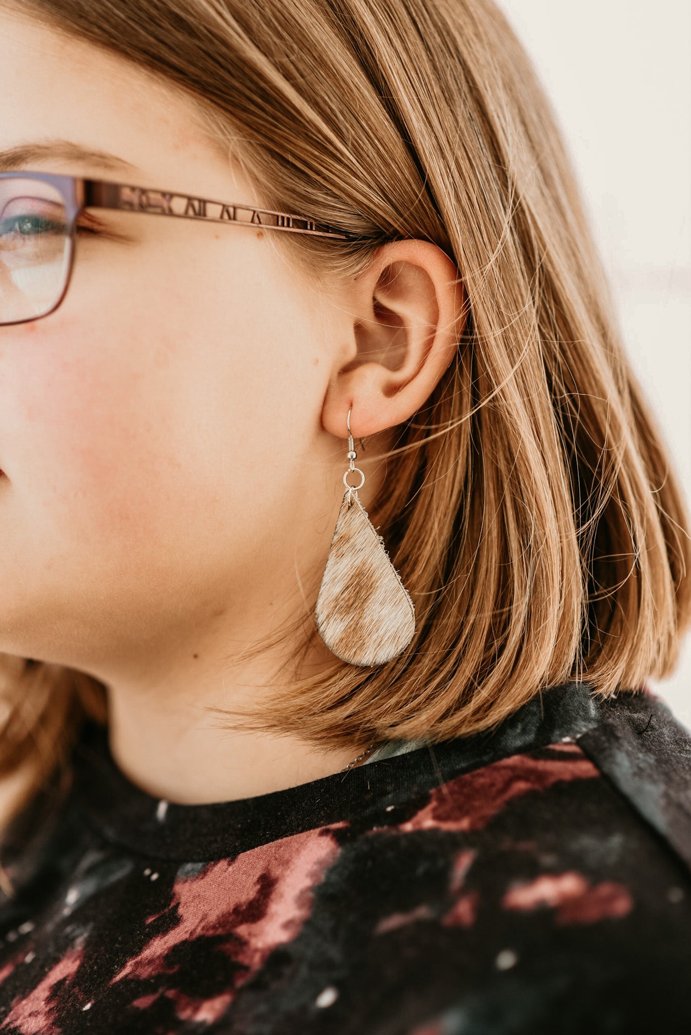 Cowhide Tear Up Earrings