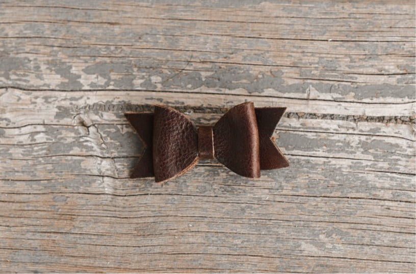 Small Leather Hair Bow